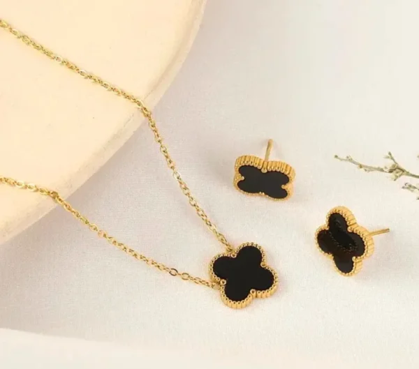 Four leaf clover Set Stainless Steel🖤 - Image 6