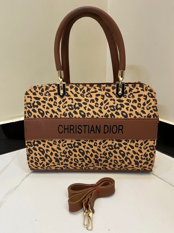 Christian Dior-inspired houndstooth handbag front view